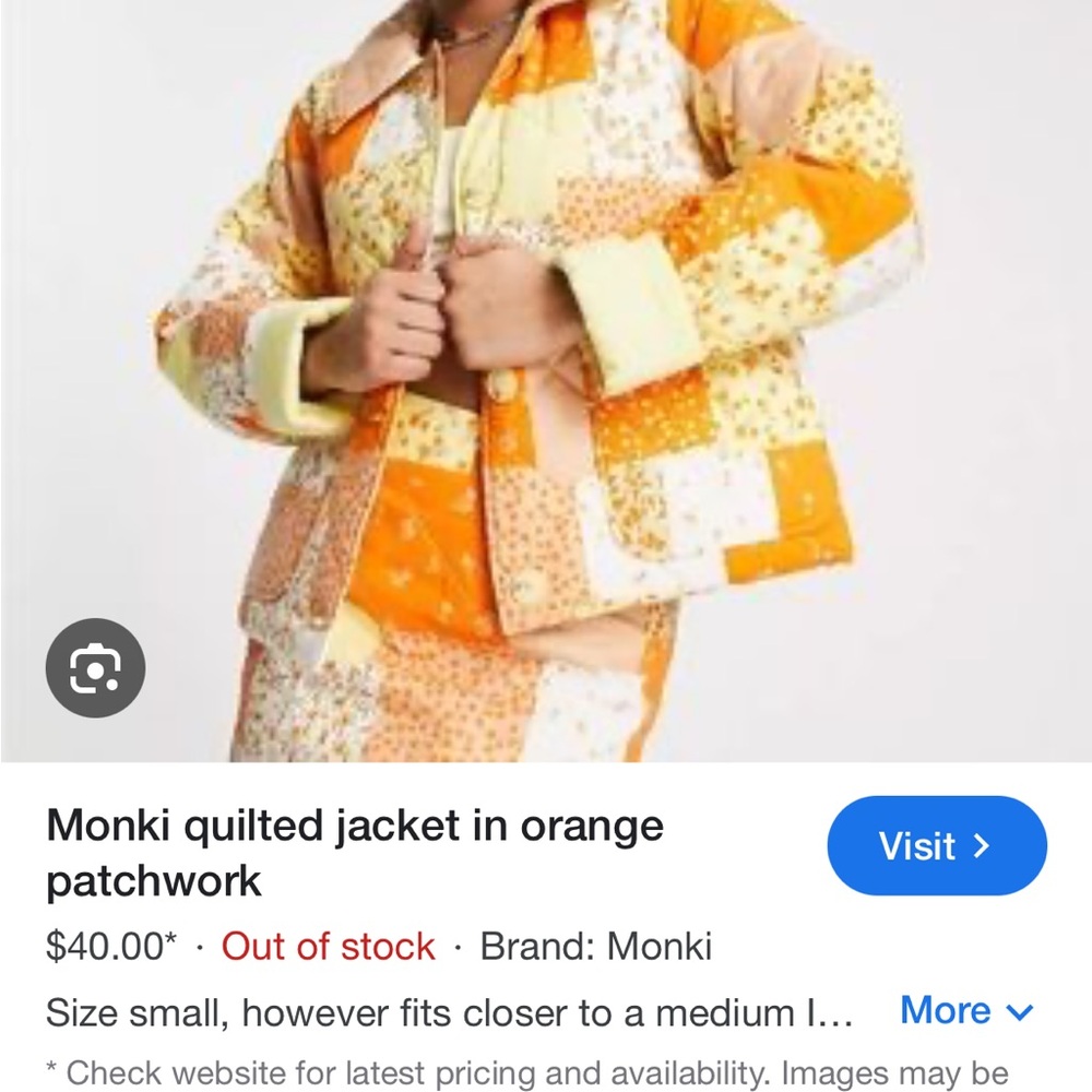 LOOKING FOR: Monki Quilted Jacket Medium